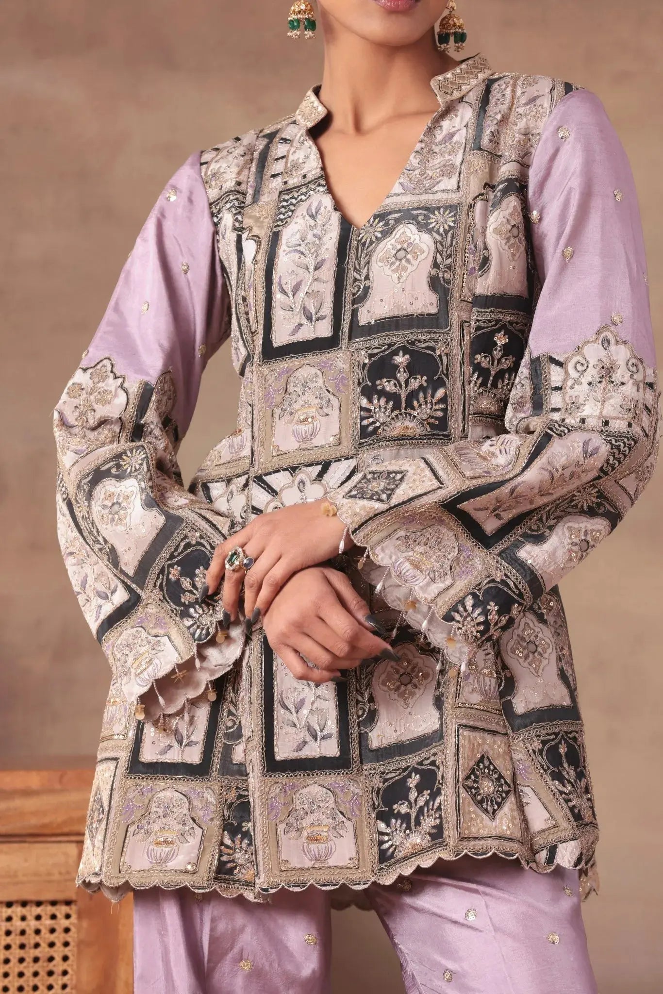 Lavender Heritage Peplum Co-ord - Arzoo Essentials