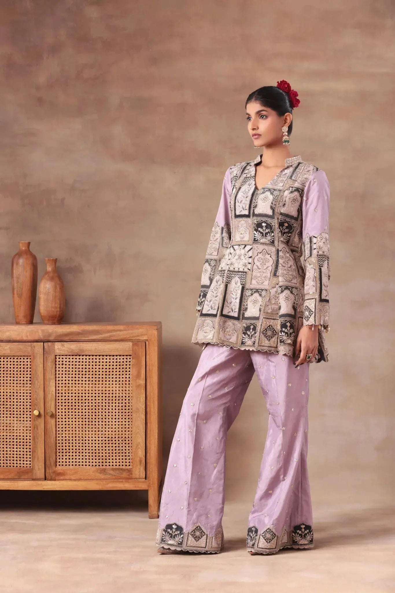 Lavender Heritage Peplum Co-ord - Arzoo Essentials
