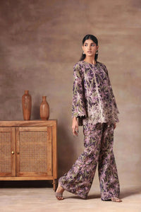 Midnight Orchid Floral Co-ord Set - Arzoo Essentials