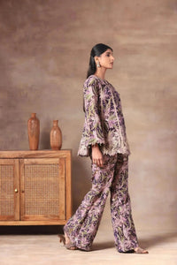 Midnight Orchid Floral Co-ord Set - Arzoo Essentials