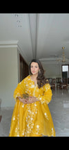 Sunlit Yellow Floral Embroidered 3-Piece Kurta Set