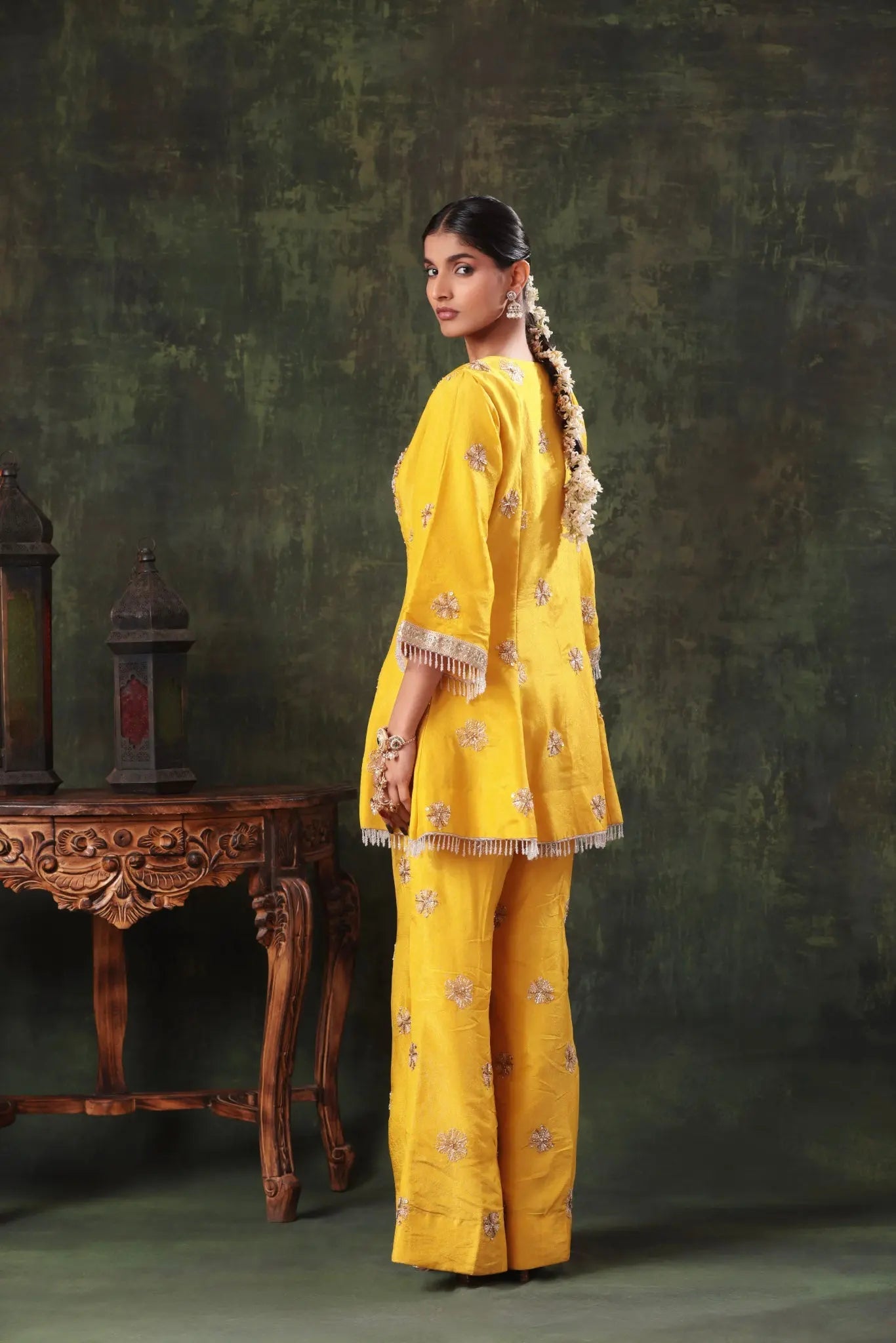 Sunshine Yellow Embellished Tunic Set - Arzoo Essentials