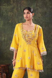 Sunshine Yellow Embellished Tunic Set - Arzoo Essentials