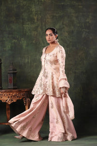 The Blush Pink Sequin Sparkle Garara Set - Arzoo Essentials