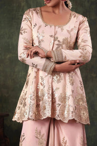 The Blush Pink Sequin Sparkle Garara Set - Arzoo Essentials