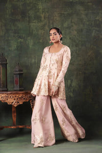 The Blush Pink Sequin Sparkle Garara Set - Arzoo Essentials