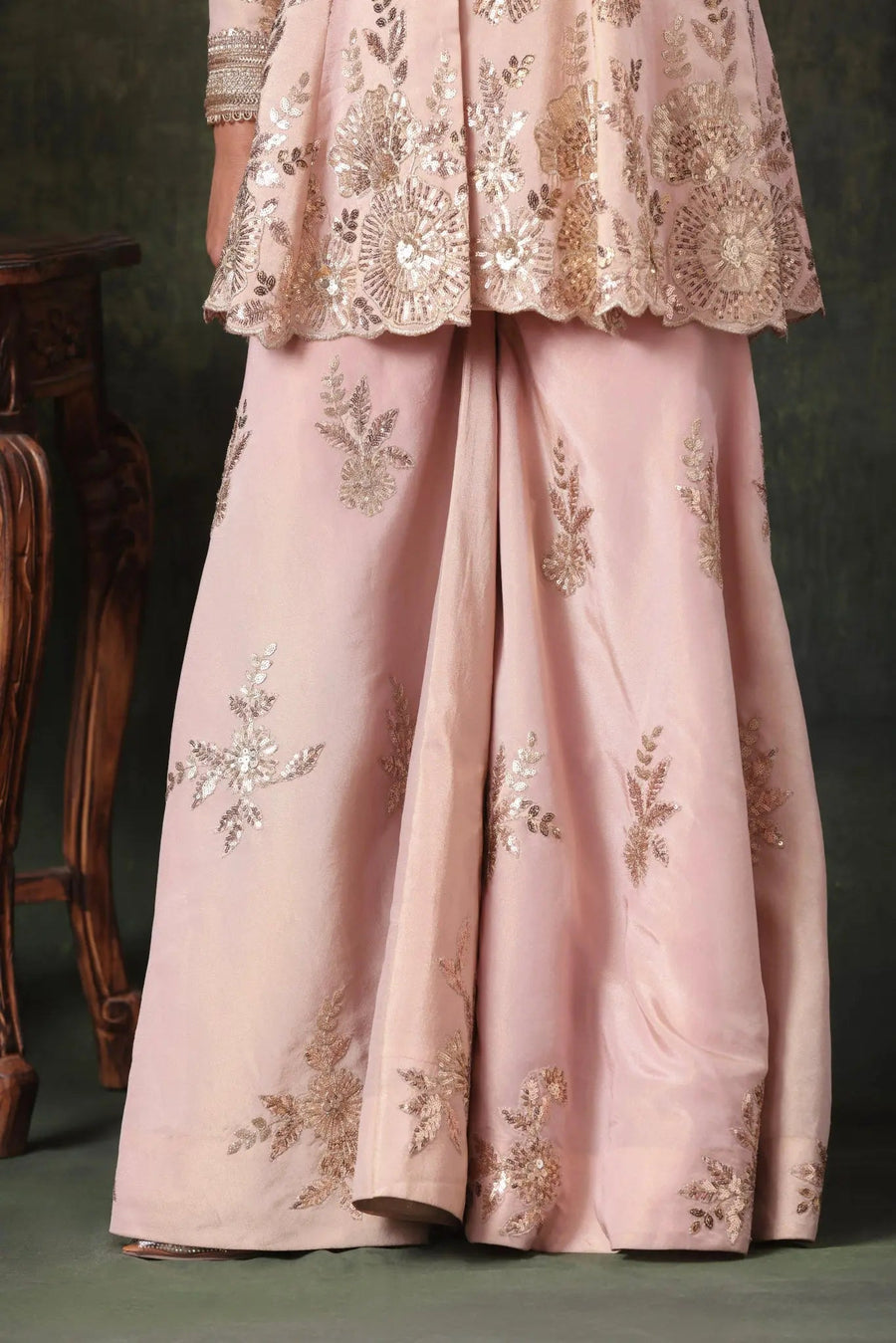 The Blush Pink Sequin Sparkle Garara Set - Image 6