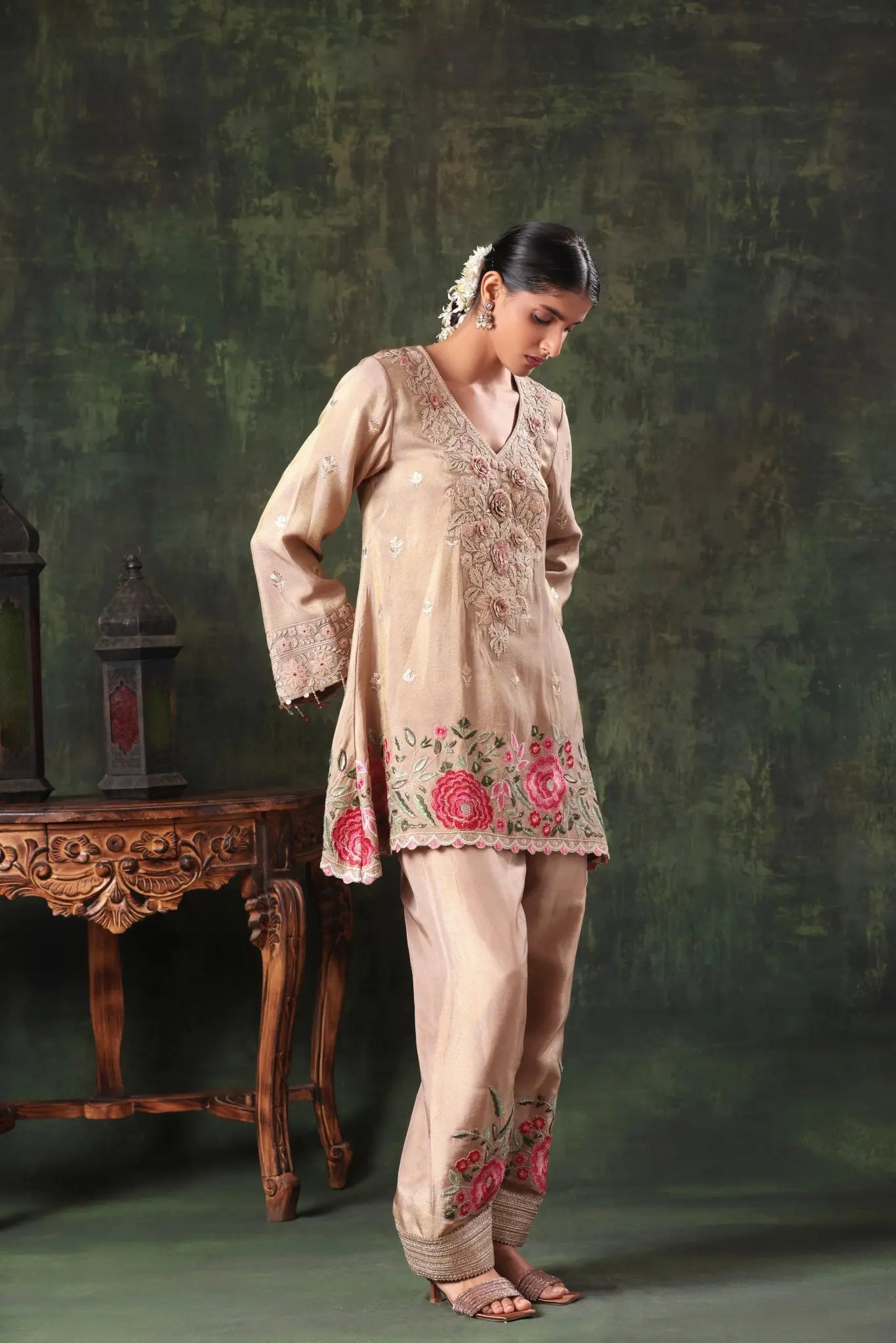 The Champagne Rose Scalloped Set - Arzoo Essentials