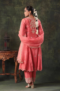 The Coral Pink Scallop Yoke Set - Arzoo Essentials