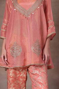 The Coral Tissue Peplum Co-ord - Arzoo Essentials