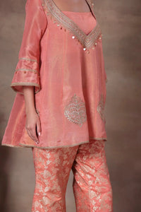 The Coral Tissue Peplum Co-ord - Arzoo Essentials