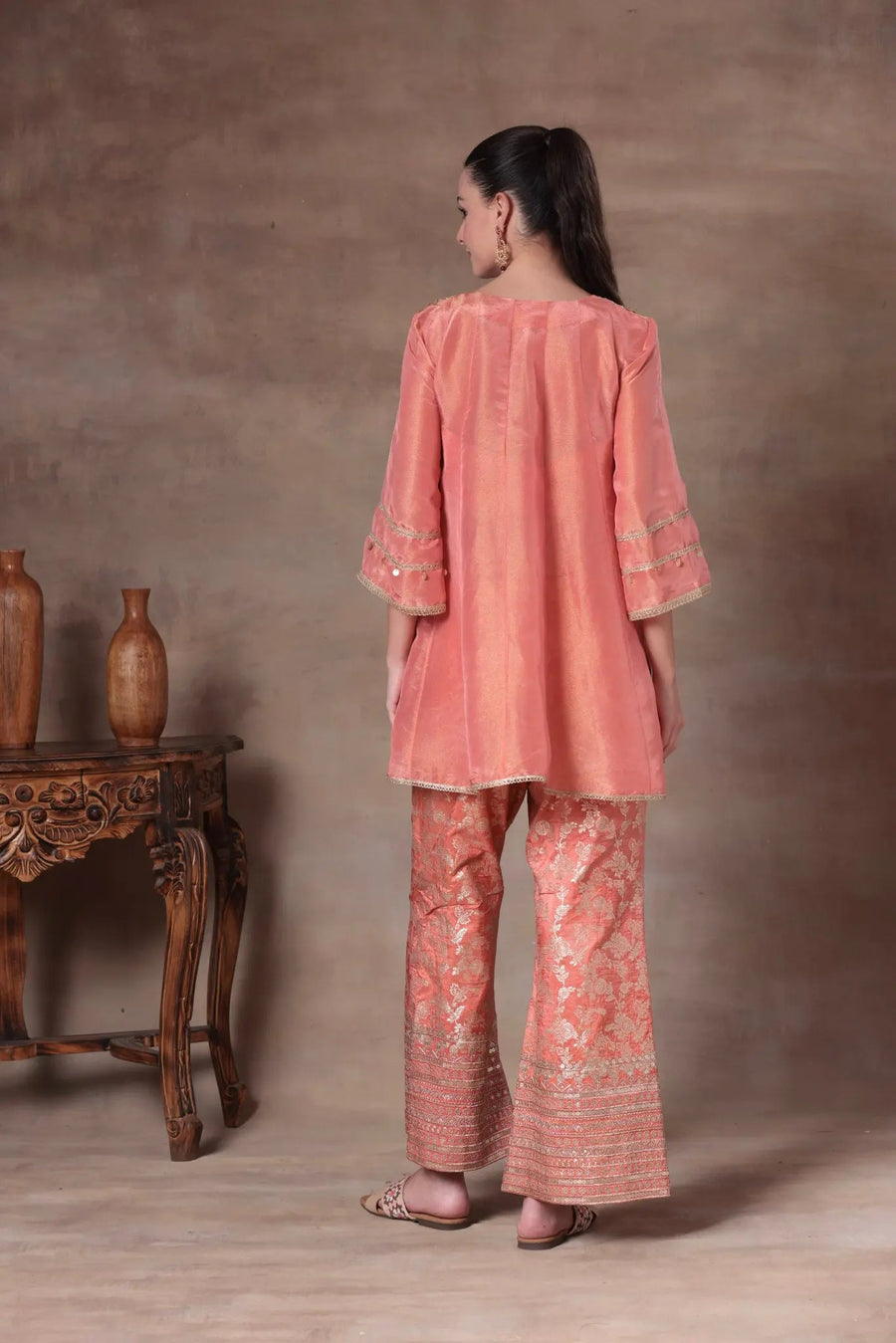 The Coral Tissue Peplum Co-ord - Image 11