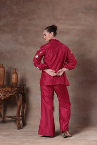 The Fuchsia Floral Tie-Front Co-ord - Arzoo Essentials