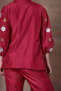 The Fuchsia Floral Tie-Front Co-ord - Arzoo Essentials