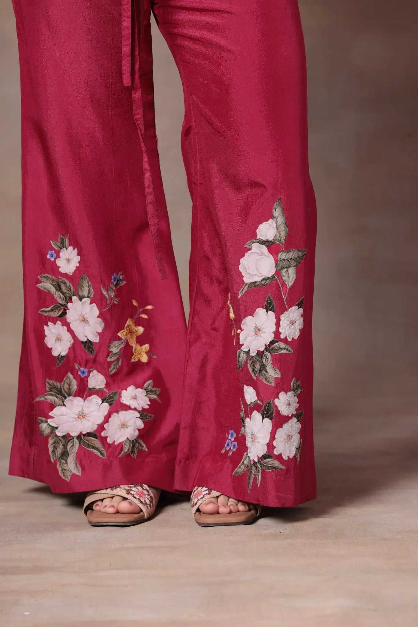 The Fuchsia Floral Tie-Front Co-ord - Arzoo Essentials