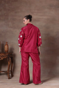 The Fuchsia Floral Tie-Front Co-ord - Arzoo Essentials