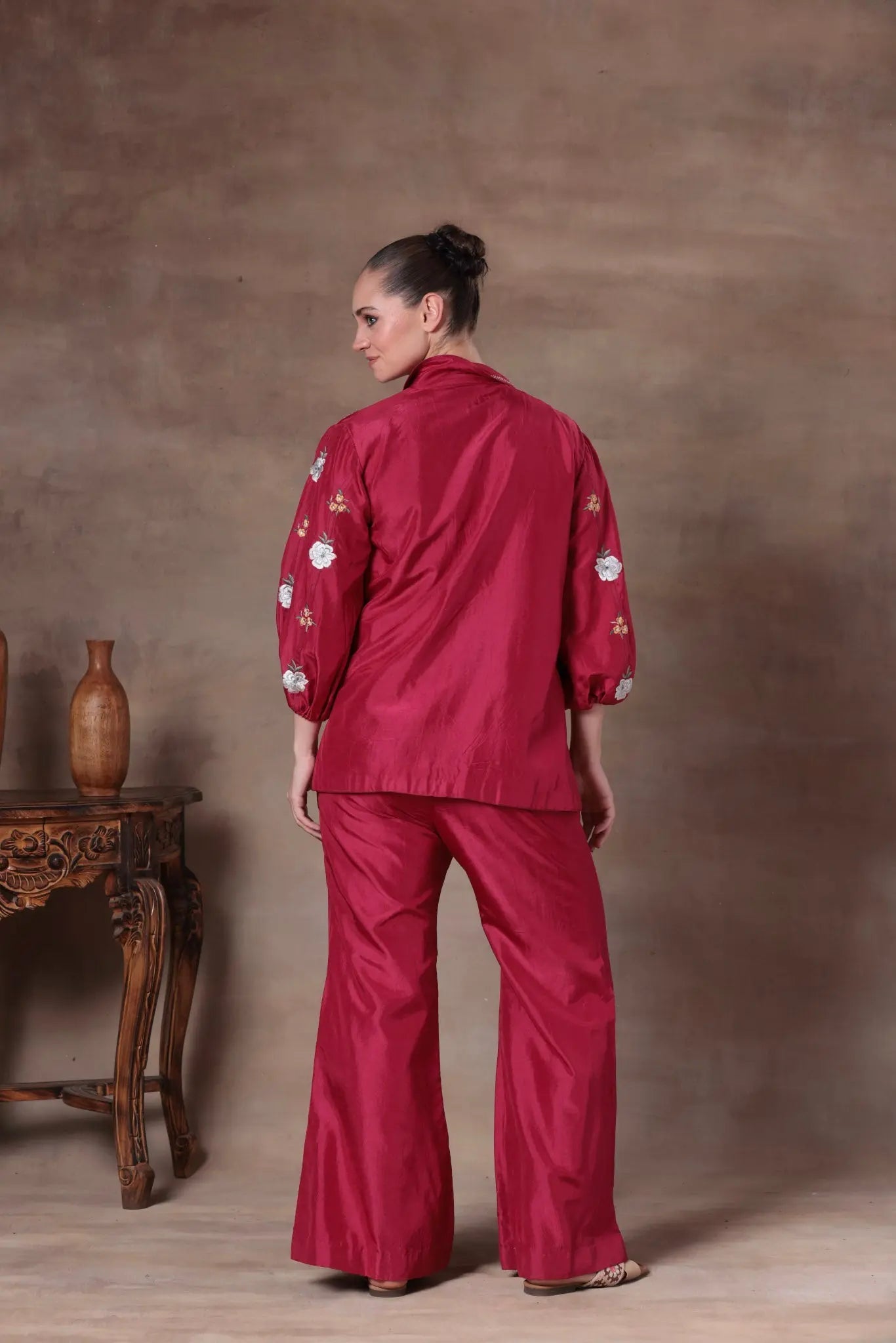 The Fuchsia Floral Tie-Front Co-ord - Arzoo Essentials