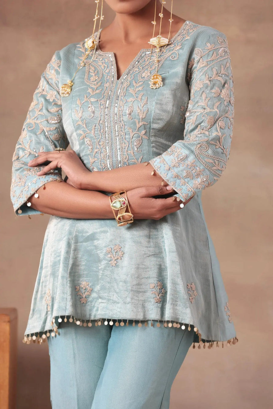 The Ice Blue Coin Tassel Co-ord - Image 8