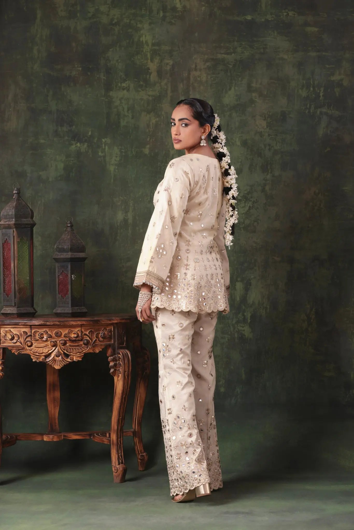 The Ivory Mirror Peplum Set - Arzoo Essentials