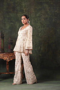 The Ivory Mirror Peplum Set - Arzoo Essentials