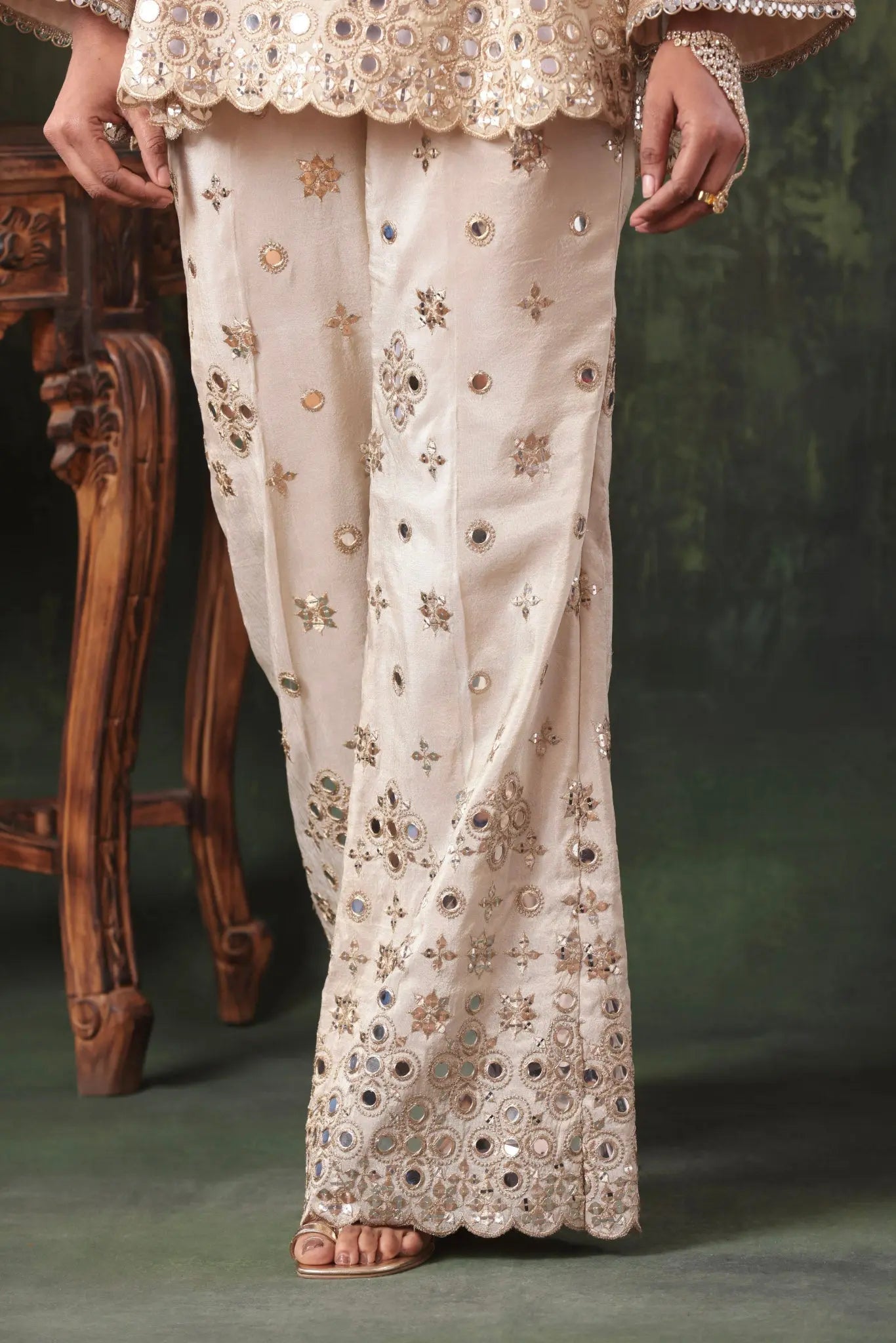 The Ivory Mirror Peplum Set - Arzoo Essentials