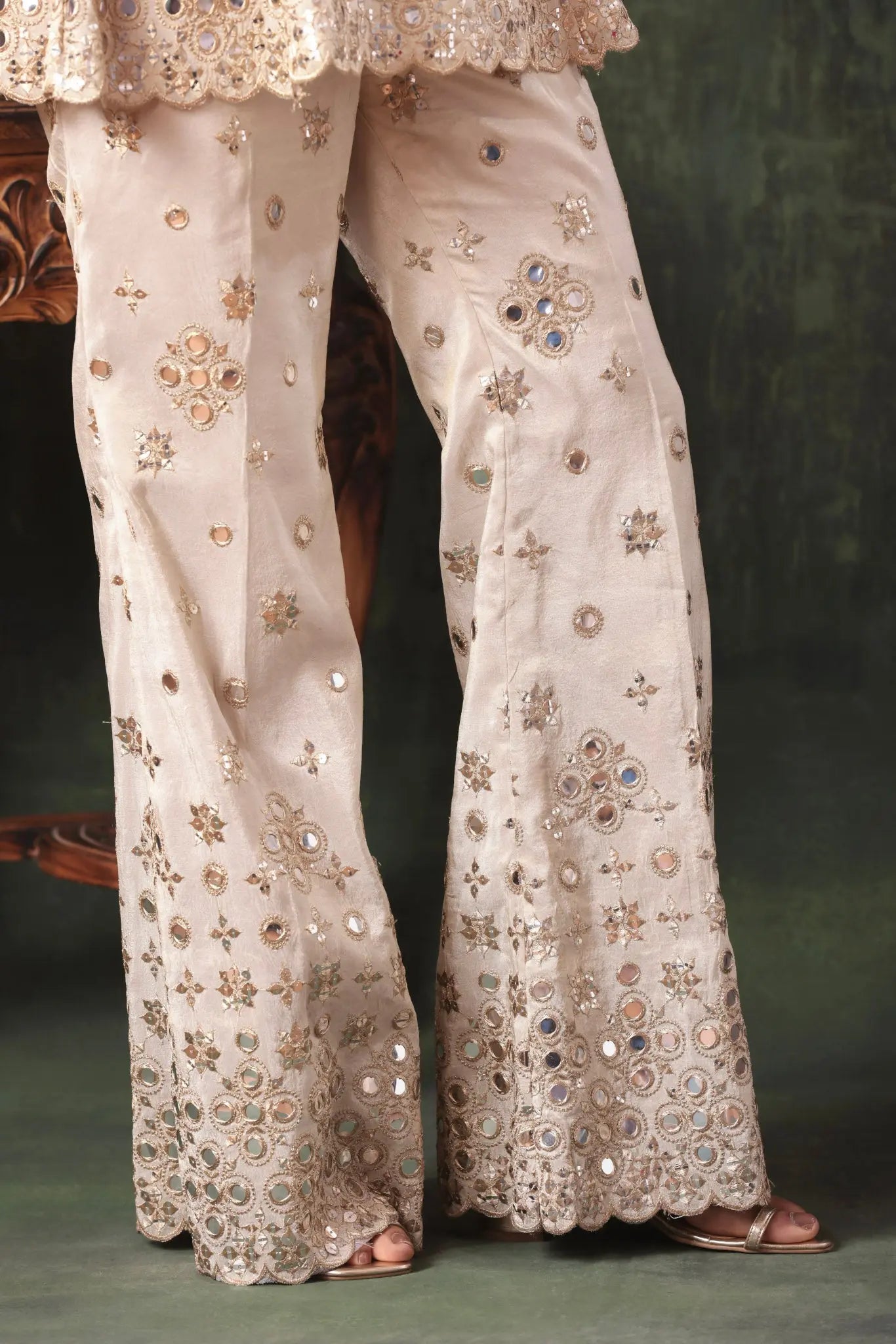 The Ivory Mirror Peplum Set - Arzoo Essentials