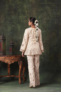 The Ivory Mirror Peplum Set - Arzoo Essentials