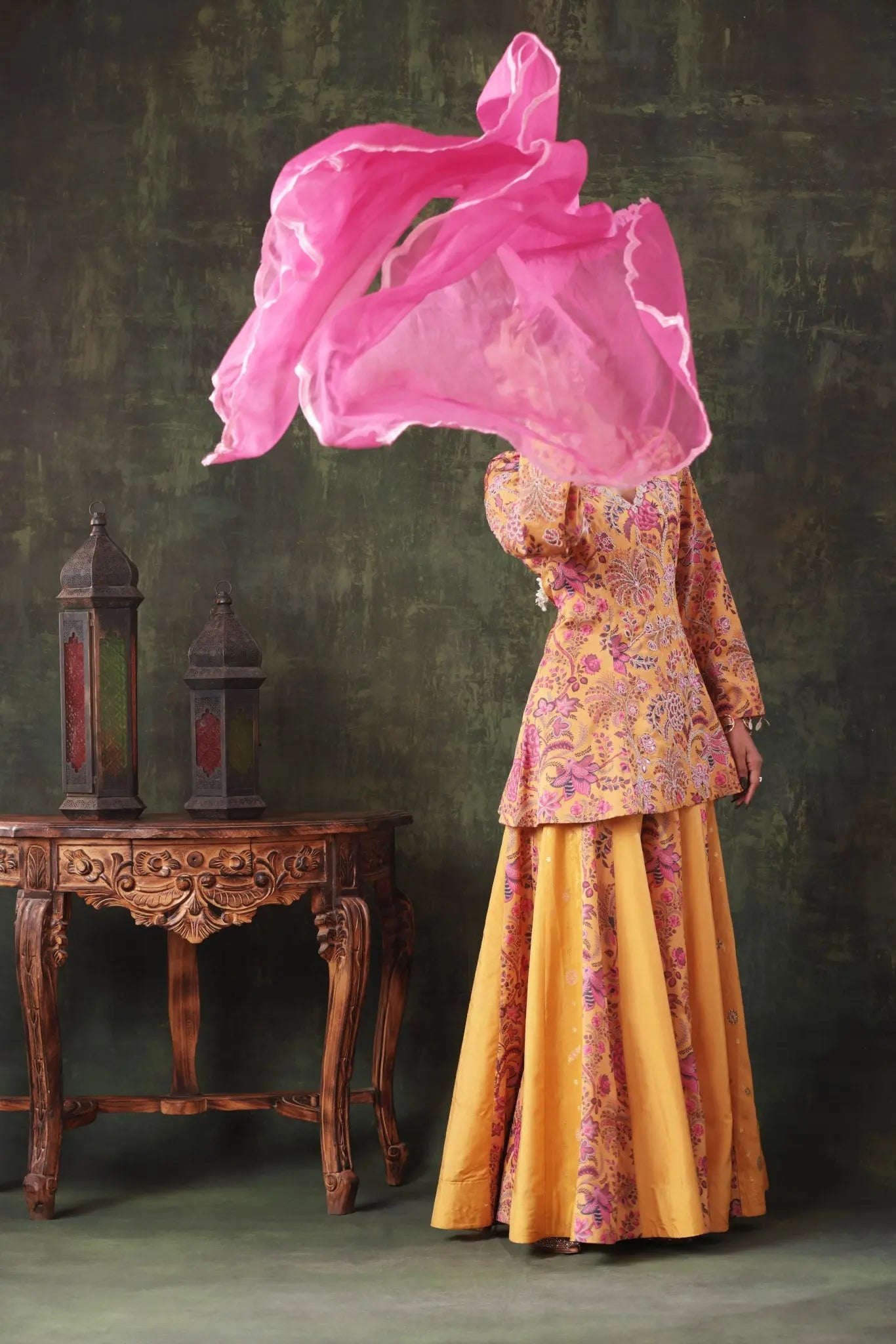 The Mustard Floral Sharara Set - Arzoo Essentials