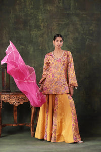 The Mustard Floral Sharara Set - Arzoo Essentials