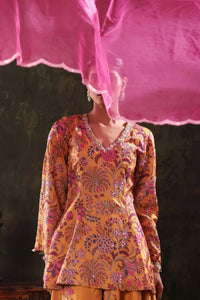 The Mustard Floral Sharara Set - Arzoo Essentials