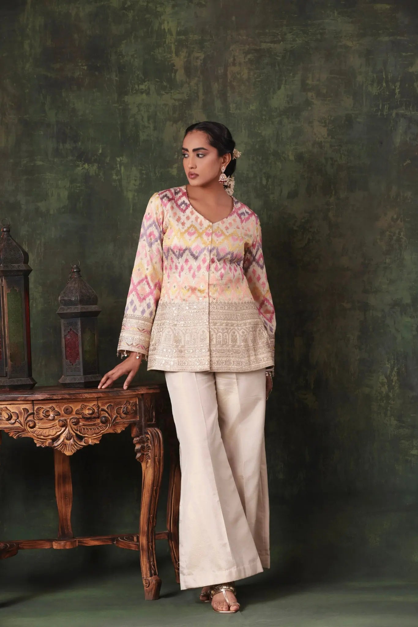 The Pastel Chevron Ikat Co-ord - Arzoo Essentials