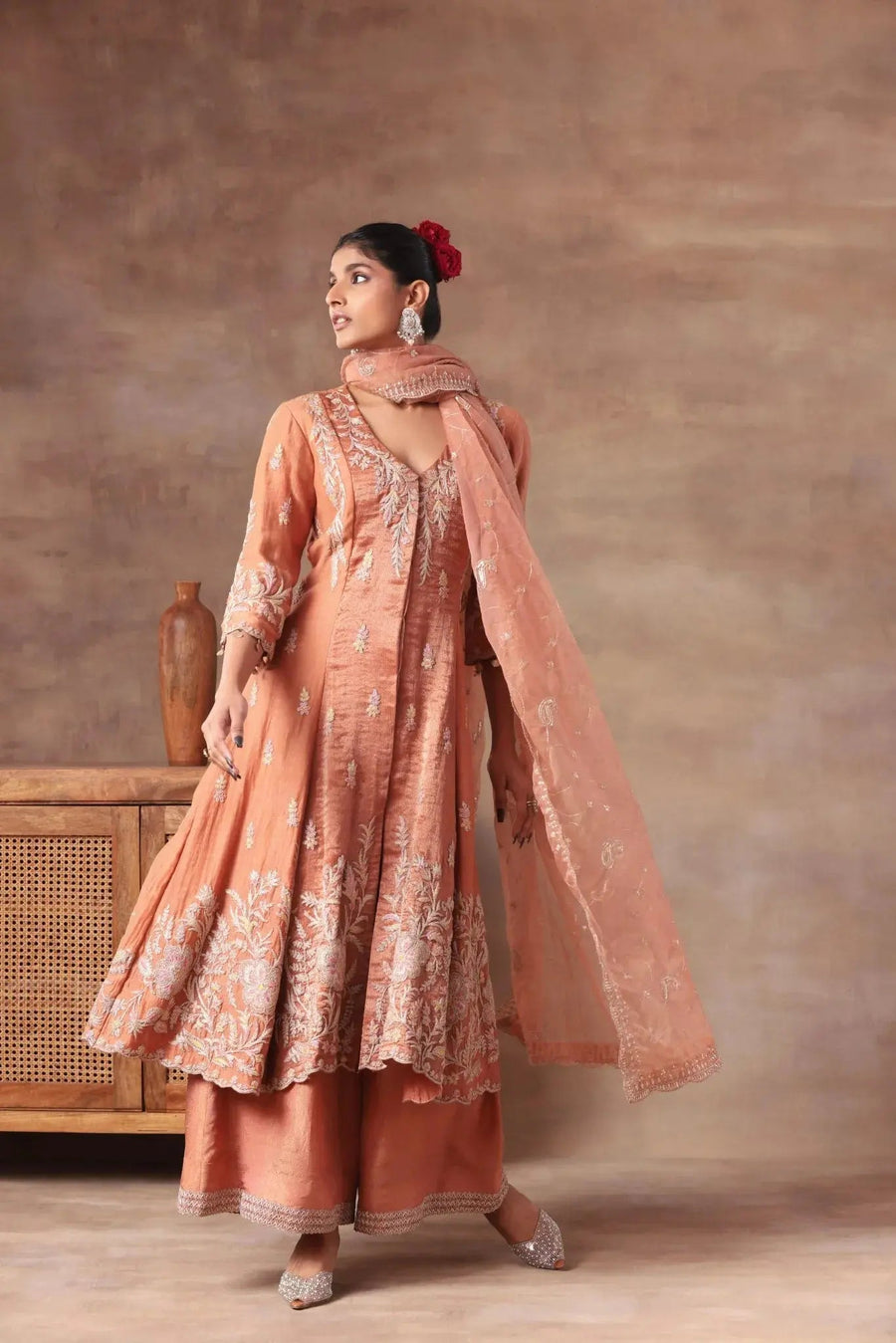 The Peach Shimmer Jacket Suit