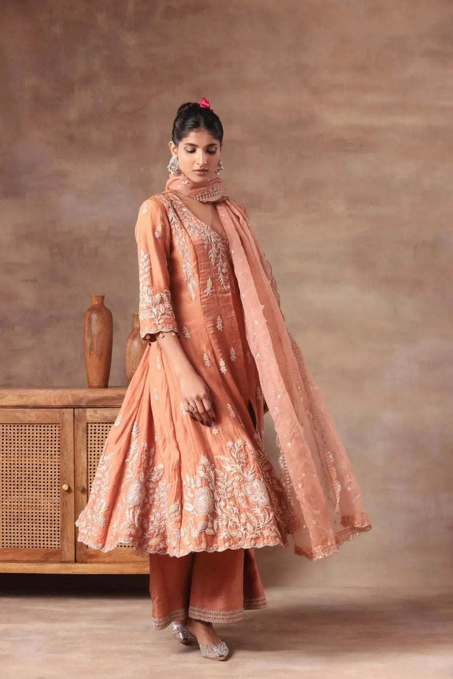 The Peach Shimmer Jacket Suit - Image 3