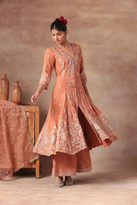 The Peach Shimmer Jacket Suit - Arzoo Essentials