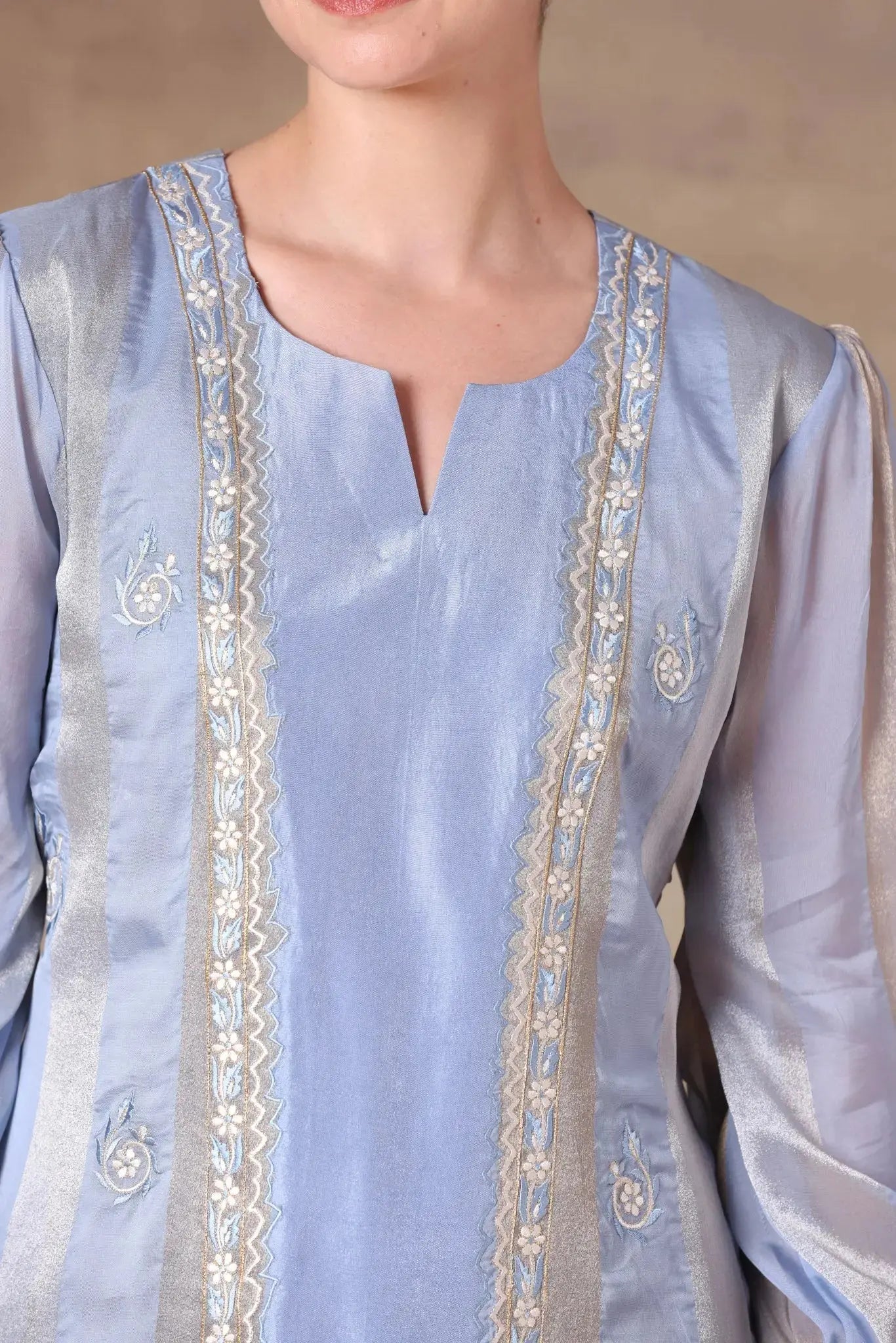 The Powder Blue Metallic Panel Set - Arzoo Essentials