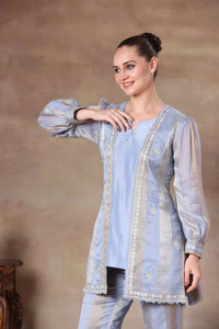 The Powder Blue Metallic Panel Set - Arzoo Essentials