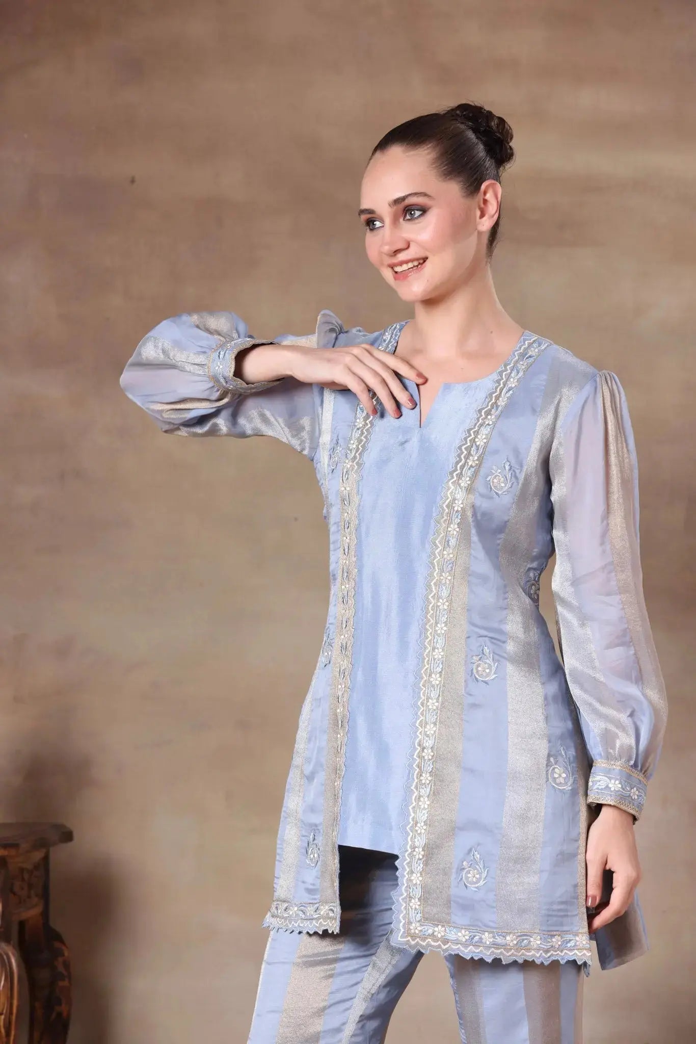 The Powder Blue Metallic Panel Set - Arzoo Essentials