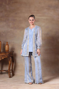 The Powder Blue Metallic Panel Set - Arzoo Essentials