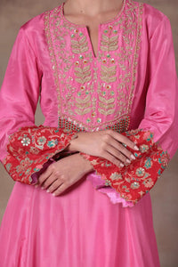The Rani Pink Fringe Yoke Set - Arzoo Essentials