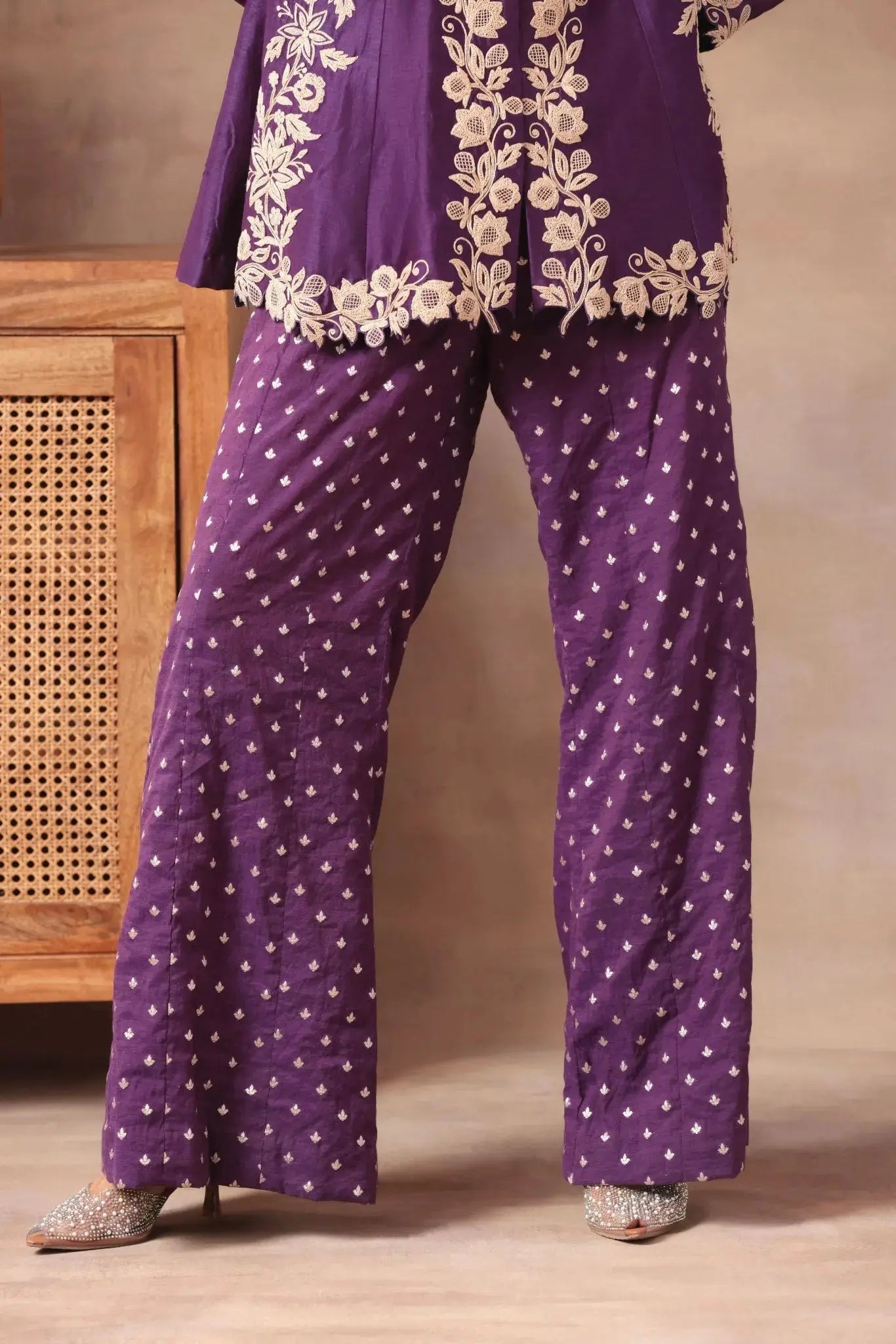 The Royal Plum Scalloped Co-ord - Arzoo Essentials