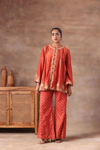 The 'Saffron' Embroidered Lounge Set - Arzoo Essentials