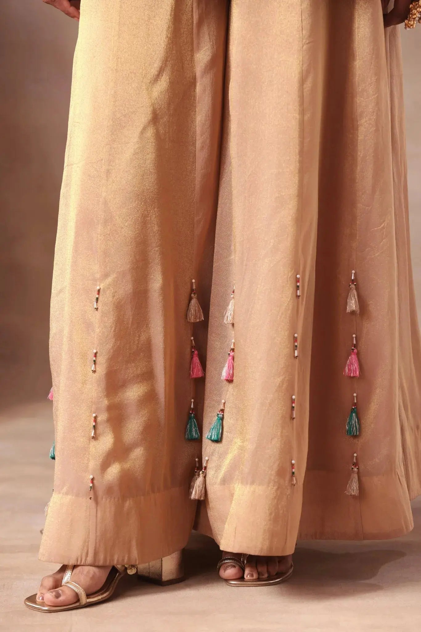 The Teal Paisley Tassel Angrakha Set - Arzoo Essentials