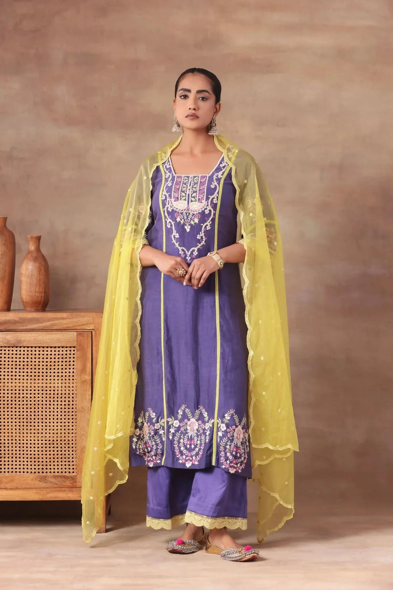 The Violet Lime Contrast Set - Arzoo Essentials