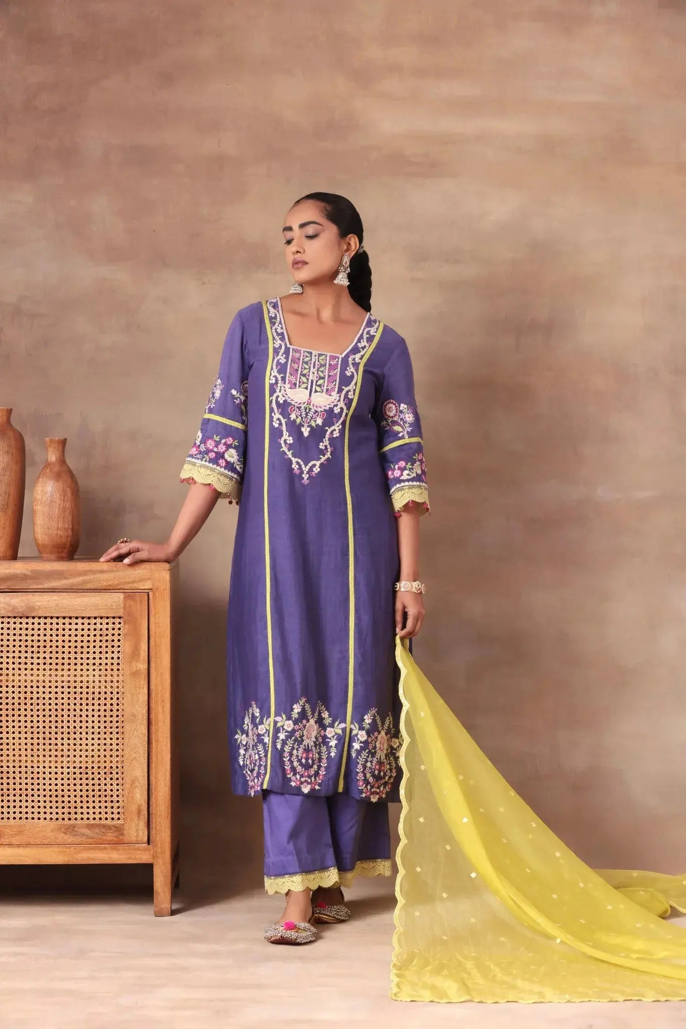 The Violet Lime Contrast Set - Arzoo Essentials