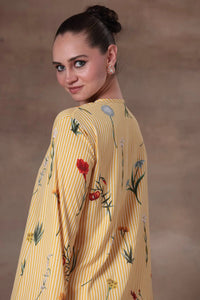 The Yellow Striped Floral High-Low Set - Arzoo Essentials