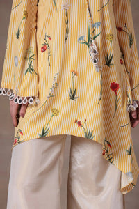 The Yellow Striped Floral High-Low Set - Arzoo Essentials