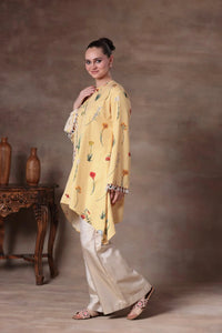 The Yellow Striped Floral High-Low Set - Arzoo Essentials